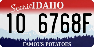 ID license plate 1O6768F