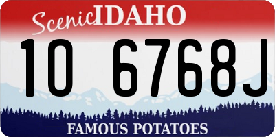 ID license plate 1O6768J
