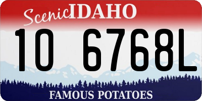 ID license plate 1O6768L