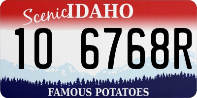 ID license plate 1O6768R