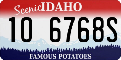 ID license plate 1O6768S