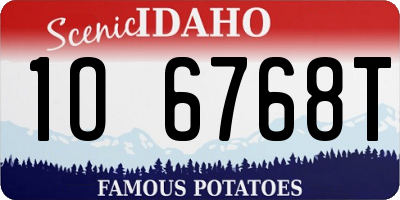 ID license plate 1O6768T