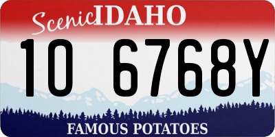 ID license plate 1O6768Y