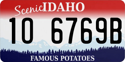 ID license plate 1O6769B