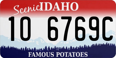 ID license plate 1O6769C