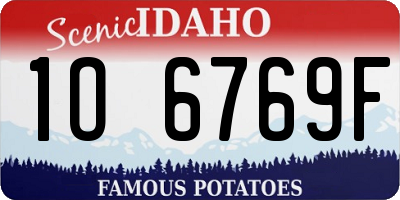 ID license plate 1O6769F