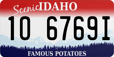 ID license plate 1O6769I