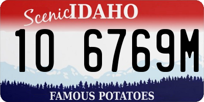ID license plate 1O6769M