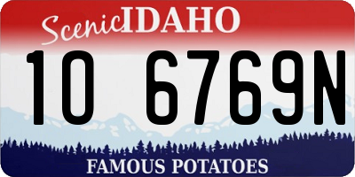 ID license plate 1O6769N