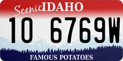 ID license plate 1O6769W