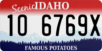 ID license plate 1O6769X