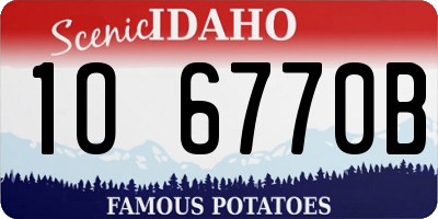 ID license plate 1O6770B