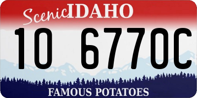 ID license plate 1O6770C