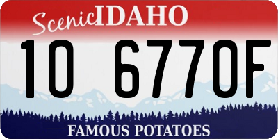 ID license plate 1O6770F