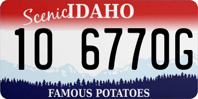 ID license plate 1O6770G