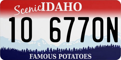 ID license plate 1O6770N