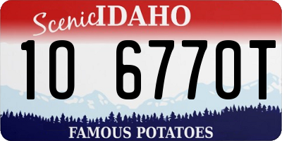 ID license plate 1O6770T