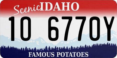 ID license plate 1O6770Y