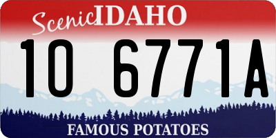 ID license plate 1O6771A