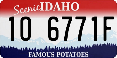 ID license plate 1O6771F