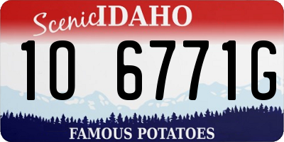 ID license plate 1O6771G