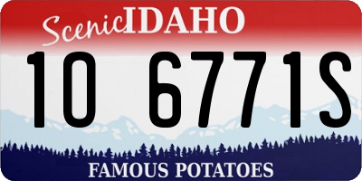 ID license plate 1O6771S