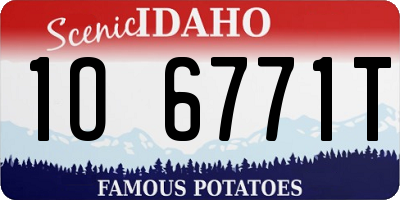 ID license plate 1O6771T