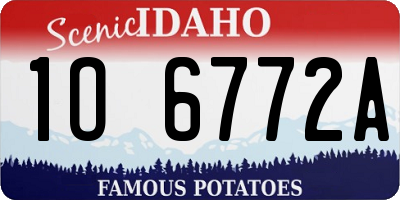 ID license plate 1O6772A