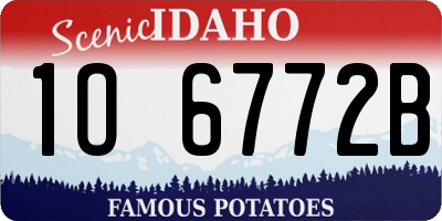ID license plate 1O6772B