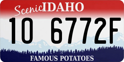 ID license plate 1O6772F