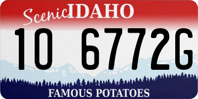 ID license plate 1O6772G