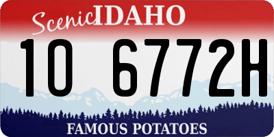 ID license plate 1O6772H