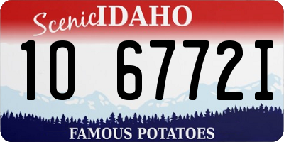 ID license plate 1O6772I