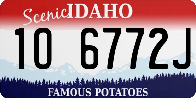 ID license plate 1O6772J