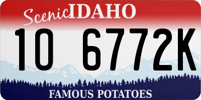 ID license plate 1O6772K