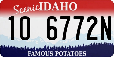 ID license plate 1O6772N