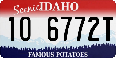 ID license plate 1O6772T
