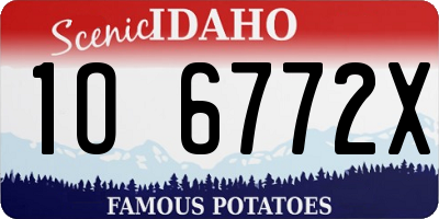 ID license plate 1O6772X