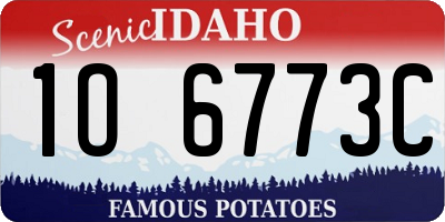 ID license plate 1O6773C