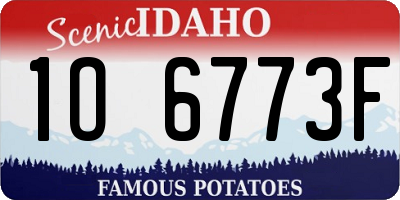 ID license plate 1O6773F