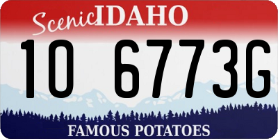ID license plate 1O6773G