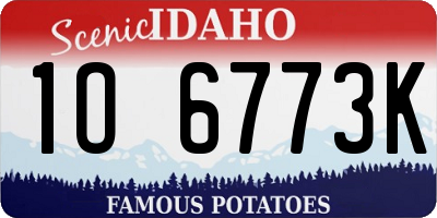 ID license plate 1O6773K