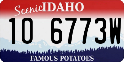 ID license plate 1O6773W