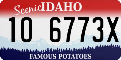 ID license plate 1O6773X