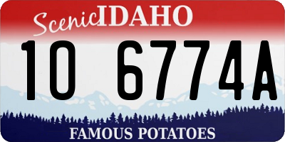ID license plate 1O6774A