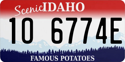 ID license plate 1O6774E