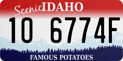 ID license plate 1O6774F
