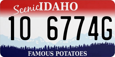 ID license plate 1O6774G