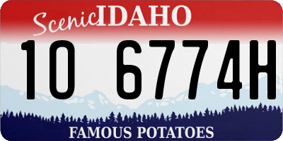 ID license plate 1O6774H