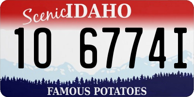 ID license plate 1O6774I